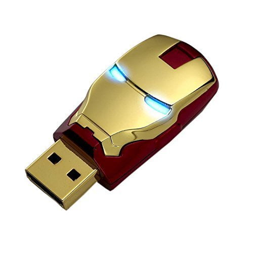 Silver 32GB Iron Man The Avengers USB Flash Drive with Blue Light Silver 32GB Iron Man The Avengers USB Flash Drive with Blue Light